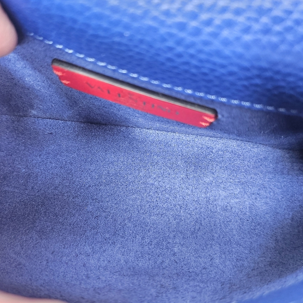 Valentino Garavani Blue Leather Rockstud Crossbody Bag - Picture 8 of 11